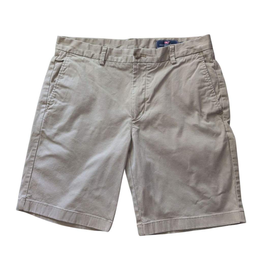 Vineyard Vines Men's 33/9 Breaker Short Cotton Blend Light Tan Classic Preppy